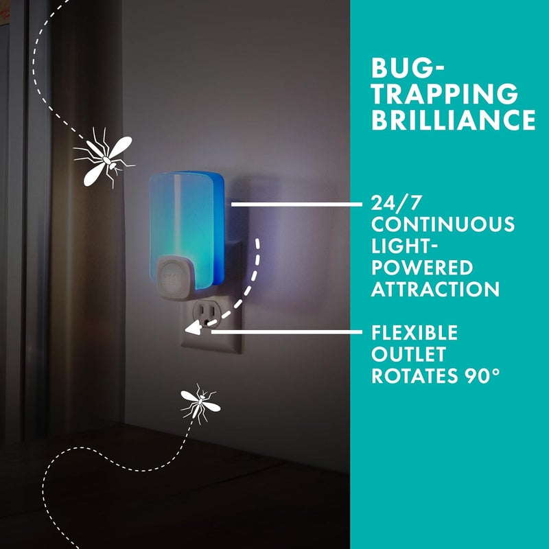 STEM STEM Light Trap Indoor Fruit Fly Trap Effective Insect Control for Home Attracts and Traps Flying Insects Emits Soft Blue Light Starter Kit with 2 Plugin Devices and 2 Cartridges Pack of 2 - Image 2
