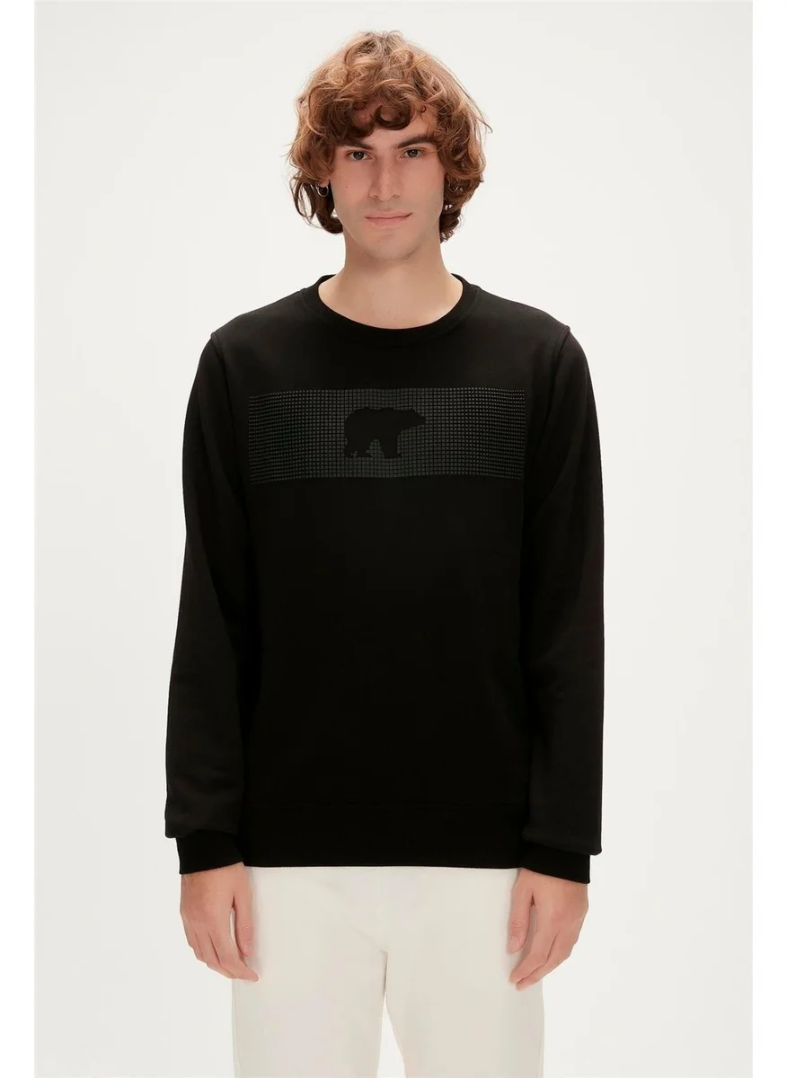 باد بير Fancy Crewneck Men's Black Sweatshirt 19.02.12.007-C27