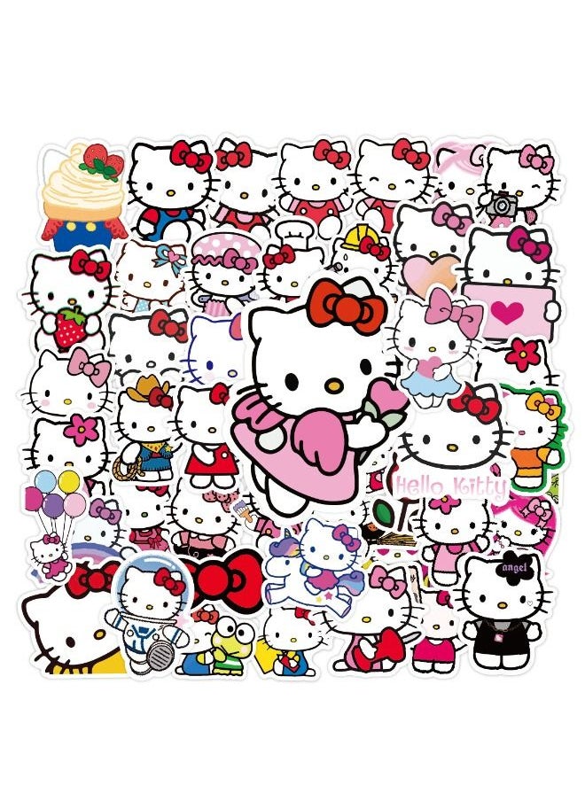 Generic - 50-Piece Hello Kitty Waterproof Stickers, Premium Waterproof Vinyl Stickers Set, Waterproof Stickers for Laptop,Skateboard, Water Bottles,Computer,Phone,Guitar DIY - Image 1
