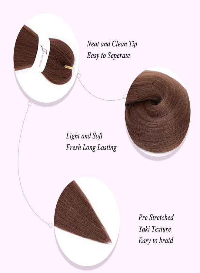 ALIABSION Color 30 Brown Braiding Hair Pre Stretched Hair for Braids Professional Human Colored Synthetic Fiber Hair Extensions for Braiding 3 Packs 26 inch Knotless Prestretched Braiding Hair Brown - Image 3