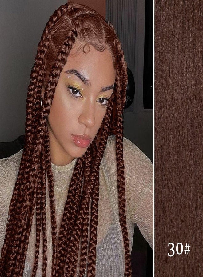 ALIABSION Color 30 Brown Braiding Hair Pre Stretched Hair for Braids Professional Human Colored Synthetic Fiber Hair Extensions for Braiding 3 Packs 26 inch Knotless Prestretched Braiding Hair Brown - Image 5