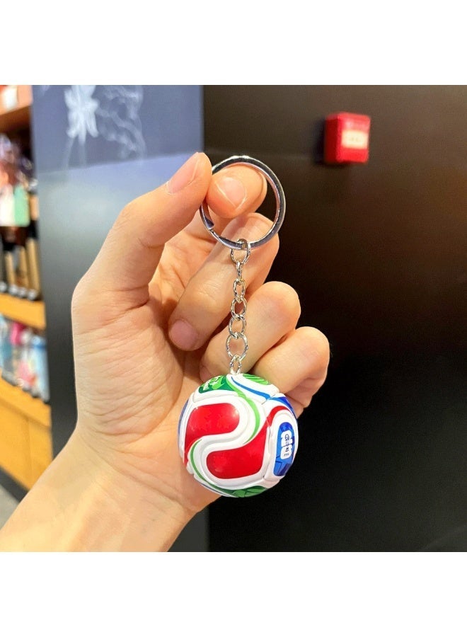 World Cup Football 3D Mini Ball Keychain Set (4-Pack) - Sports Key Ring for Football Fans - Image 2