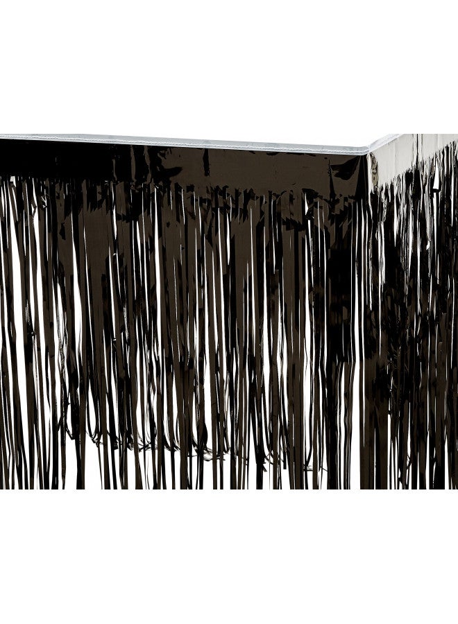 Beistle Pkgd 1-Ply FR Metallic Table Skirting (black) Party Accessory (1 count) (1/Pkg)