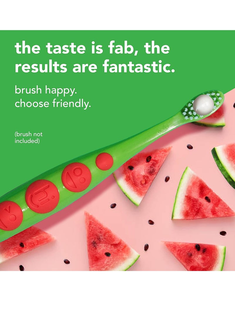 Hello Hello Natural Watermelon Flavor Kids Fluoride Free Toothpaste, Vegan, SLS Free, Gluten Free, Safe to Swallow for Baby and Toddlers, 4.2 Ounce (Pack of 4)  - Image 2