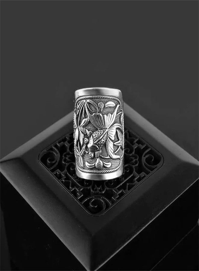 OIDIMS Cute Little Fish Ring for Women Men Lucky Koi Oxidized Vintage Statement Knuckle Middle Finger Wrap Open Bands Promise Rings Retro Comfort Fit Unique Good Luck Jewelry - Image 4