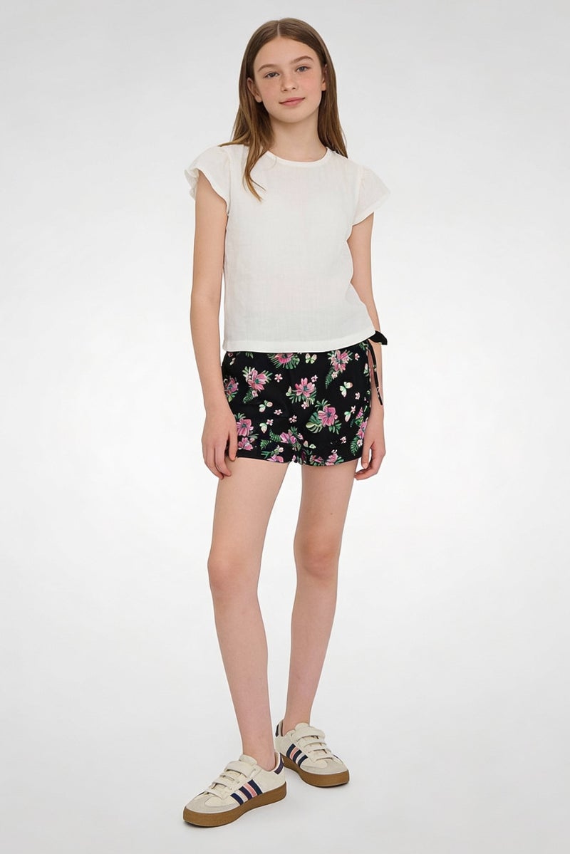 Nanette lepore Kids Girl 2Pcs Floral Print Basic Shorts, Multicolor - Image 1