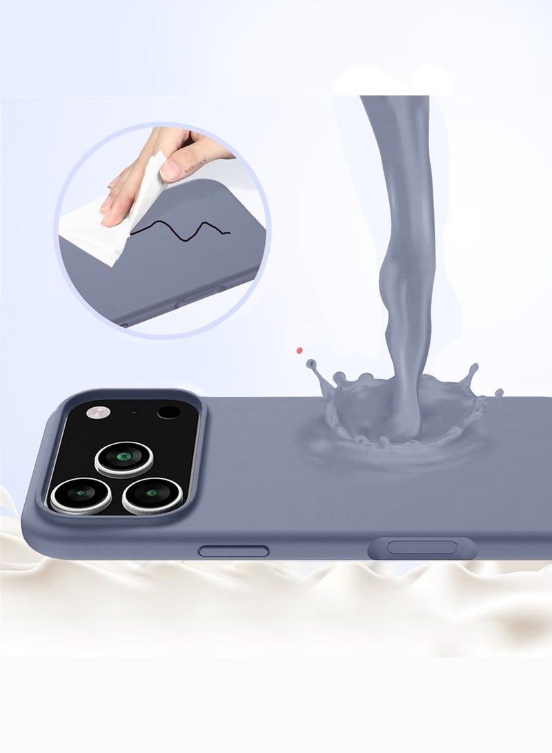 CATANES 3 Packs Silicone Protective Phone Case for iPhone 17 Pro Max Soft Anti-Scratch Microfiber Lining Ultra Slim Drop Protection Phone Cover with Two Privacy Screen Protectors - Pastel Purple - Image 3