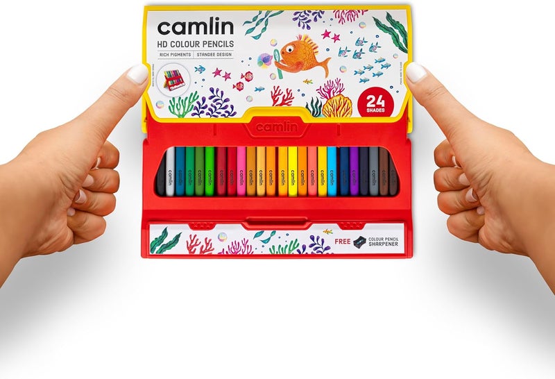 Camlin Colour Pencils - Triangular Set of 24 assorted Full size-4195466 - Image 5