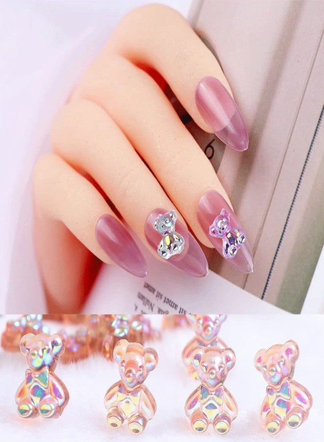 Vezocim Bear Nail Art Decorations, 3D Mixed Colorful Bear Nail Art Glitter Flakes, Resin Cute Bear Rhinestone Nail Art Design for Women Girls Manicure Acrylic Nails Supplies DIY Crafts Nail Art Tips(150pcs) - Image 4
