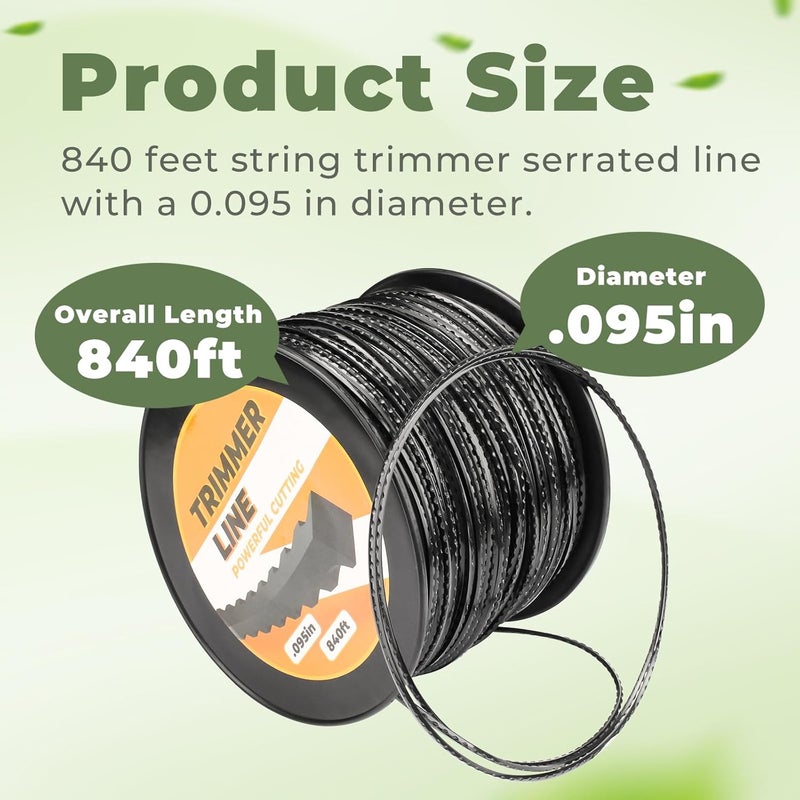 TOSRWGLL 0.095-Inch x 840-Foot Trimmer Line Replacement for Husqvarna String Trimmer,639005106 Heavy Duty Weed Eater Line Fits All Standard Weed Trimmer Heads - Image 2