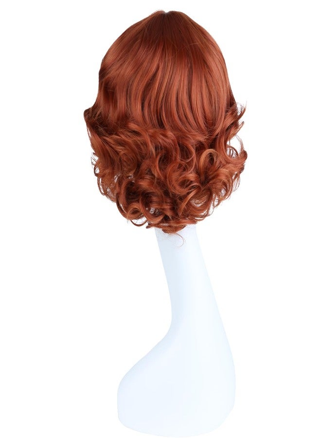 MAGQOO Copper Red Wigs for Women Girls Short Curly Wavy Fluffy Auburn Ginger Dark Orange Wig with Bangs Halloween Cosplay Costume Party Wig - Image 4
