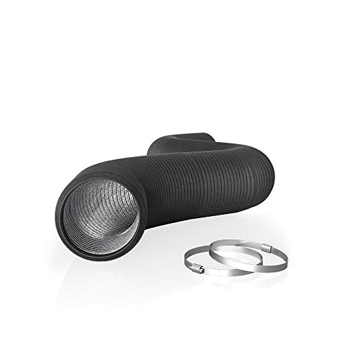 AC Infinity Flexible 4-Inch Aluminum Ducting, Heavy-Duty Four-Layer Protection, 8-Feet Long for Heating Cooling Ventilation and Exhaust, Black - Image 1