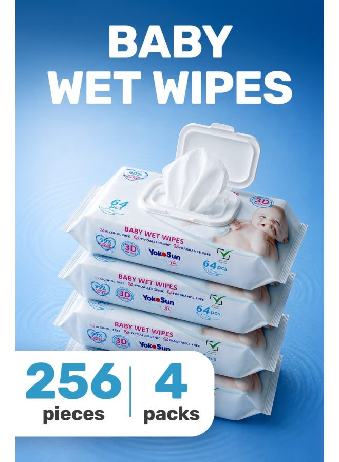 YokoSun Baby Water Wipes 99% Water 256Pcs Value Pack - Image 1
