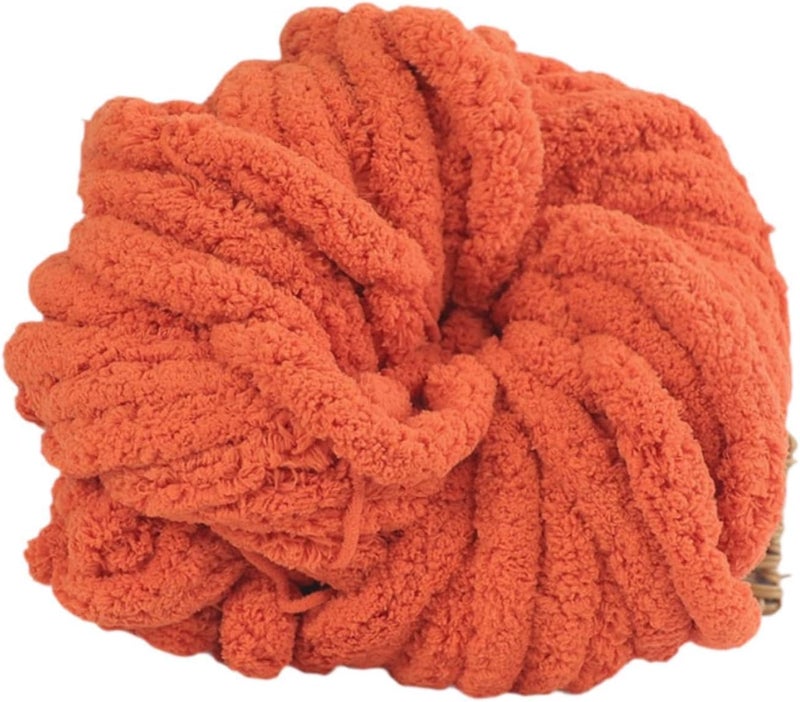 Chunky Wool Giant Polyester Arm Knitting Washable DIY Crocheting Rug Cushion Pet Bed Suitable for Adults Beginners Gift Home, Orange Red - Image 1