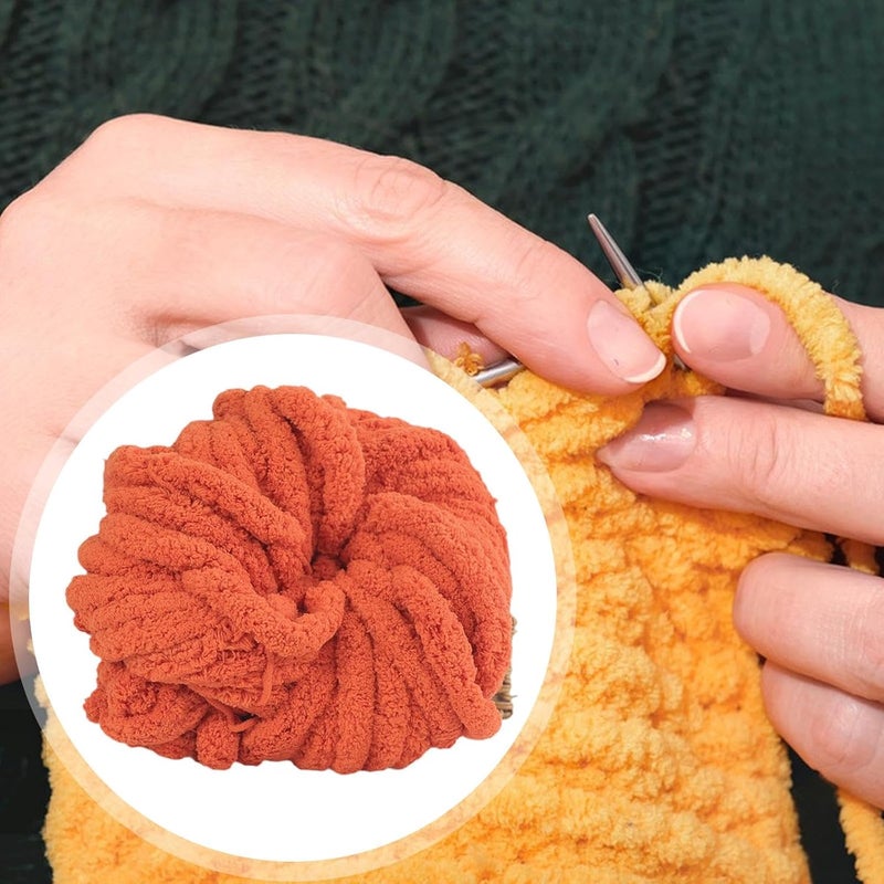 Chunky Wool Giant Polyester Arm Knitting Washable DIY Crocheting Rug Cushion Pet Bed Suitable for Adults Beginners Gift Home, Orange Red - Image 4