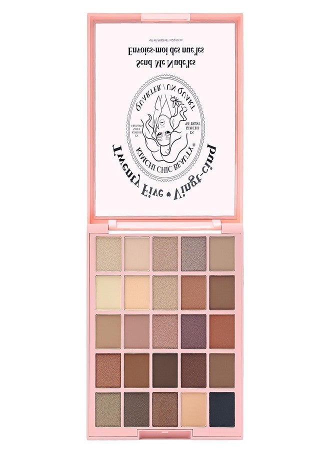 Kimchi Chic Twenty Five Eyeshadow Palette - 25 Shimmer & Matte Shades for Day to Night Looks, Cruelty Free & Vegan Send Me Nude'Les 0.5 oz - Image 1