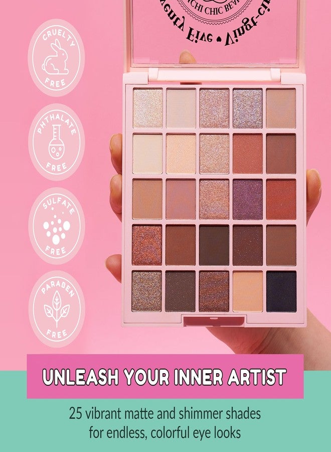 Kimchi Chic Twenty Five Eyeshadow Palette - 25 Shimmer & Matte Shades for Day to Night Looks, Cruelty Free & Vegan Send Me Nude'Les 0.5 oz - Image 2