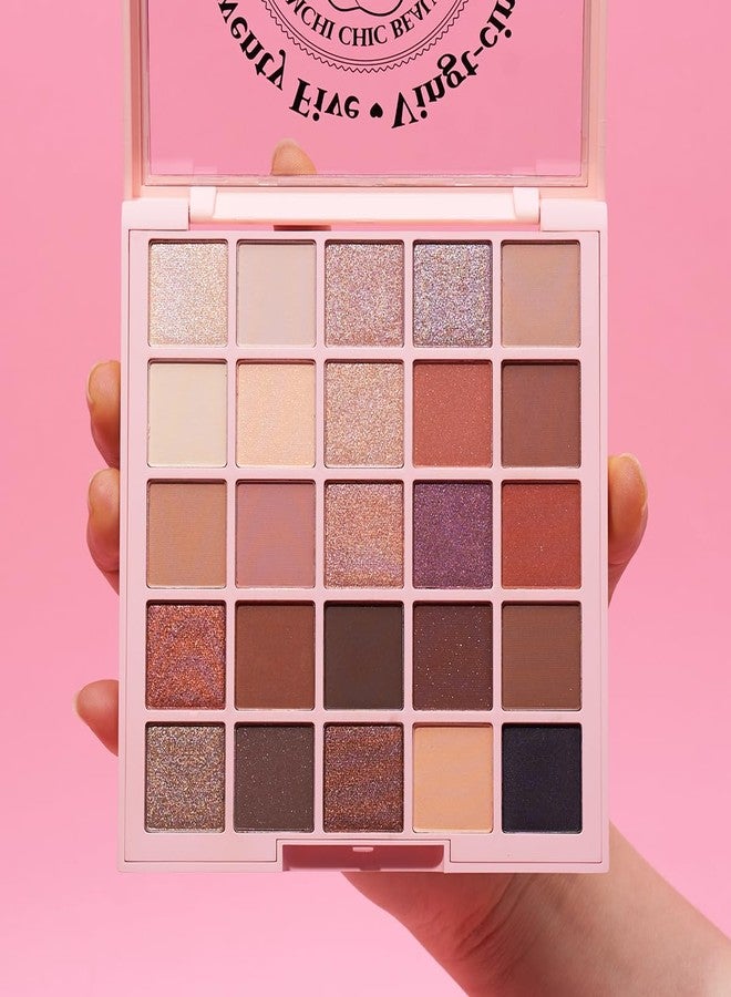 Kimchi Chic Twenty Five Eyeshadow Palette - 25 Shimmer & Matte Shades for Day to Night Looks, Cruelty Free & Vegan Send Me Nude'Les 0.5 oz - Image 4