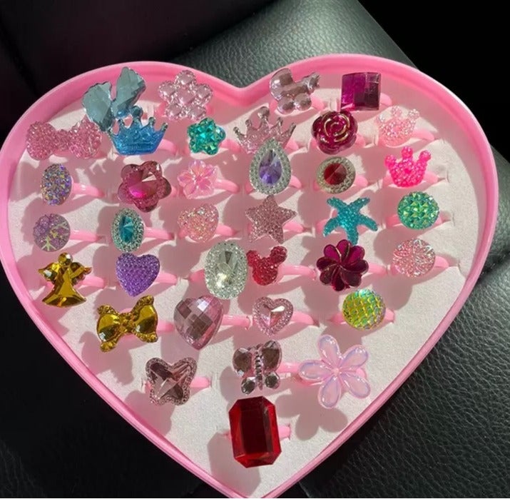 JAYATO 36 Piece Colorful Gemstones Rings for Kids Set, Perfect for Party Favors and Gifts - Image 3