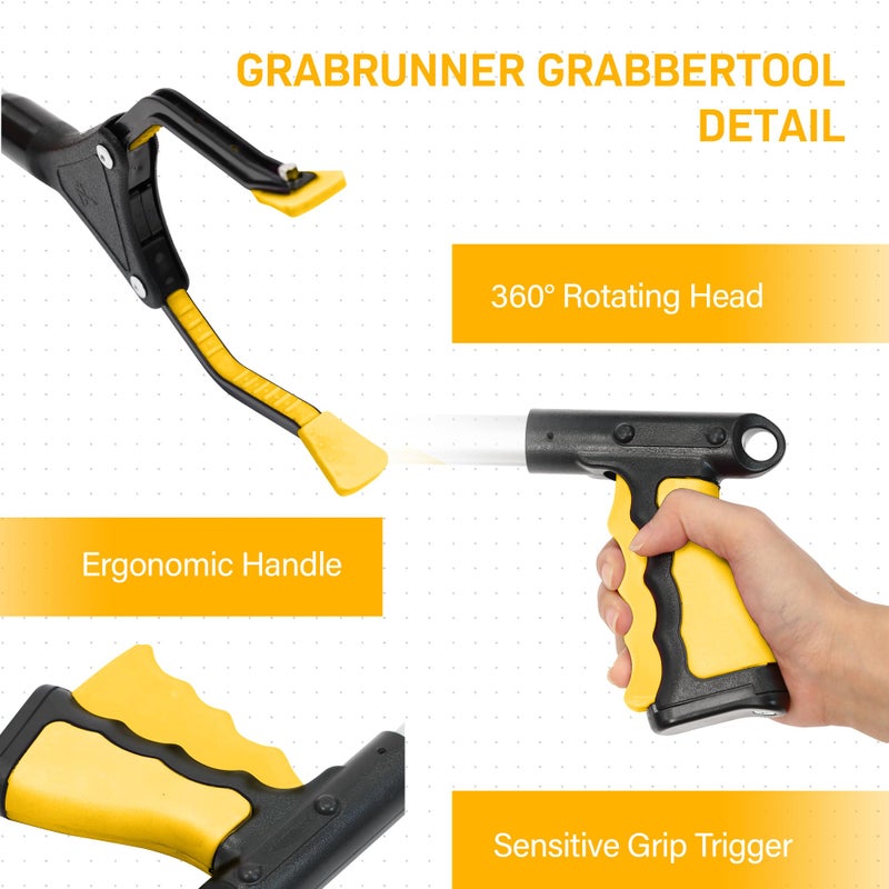 GrabRunner 32" Foldable GrabRunner Reacher Grabber with Strong Magnetic Tip for Seniors, Disabled, After Surgery Recovery(Yellow) - Image 3