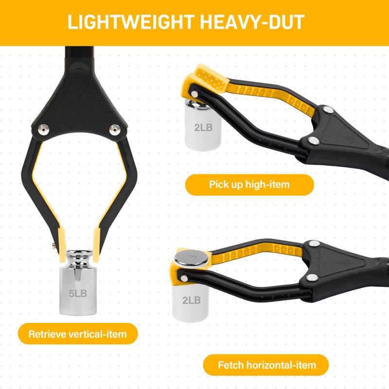 GrabRunner 32" Foldable GrabRunner Reacher Grabber with Strong Magnetic Tip for Seniors, Disabled, After Surgery Recovery(Yellow) - Image 4