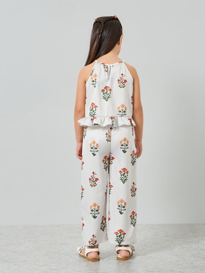 Styli Girls Floral Print Top and Pants Set - Image 5
