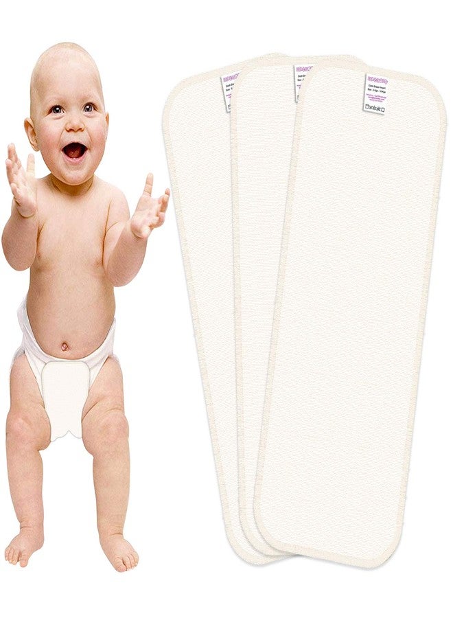 Bembika 4-Layer Viscose Bamboo Fiber Inserts Liners Natures Cloth Diaper Liner, Wetfree Reusable Washable Cotton Diaper Nappy Inserts for Baby Cloth Diapers (Set of 3) - Image 1