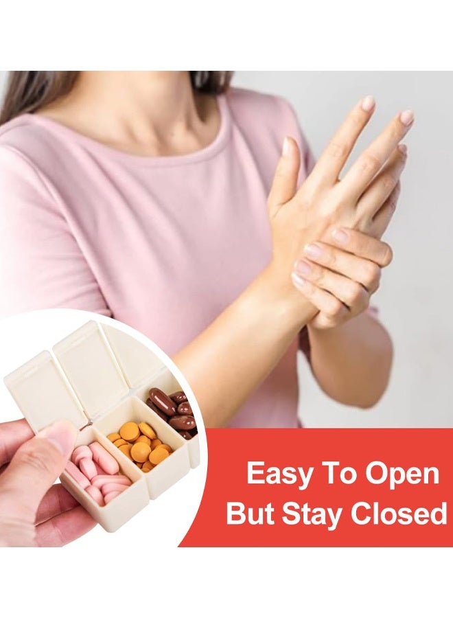 منظم حبوب أسبوعي مكون من قطعتين، علب حبوب كبيرة جدًا لطيفة تتسع لـ 7 أيام، علبة حبوب يومية للسفر للفيتامينات والأدوية وزيت السمك وأقراص الكالسيوم - Image 4