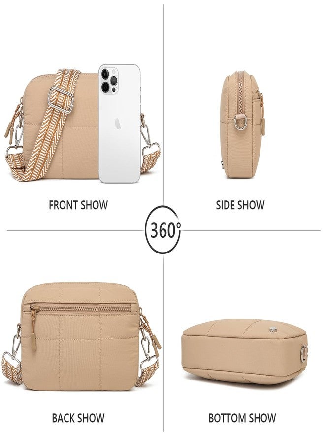 JEEHAN Quilted Crossbody Bags for women Designer Shoulder Handbags Small Purse, A09-khaki, Small, Crossbody Bags for Women - Image 4
