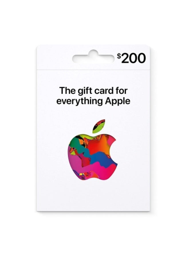 Apple Gift Card US $200 Digital Code | Apple Account Credit for App Store & Digital Purchases