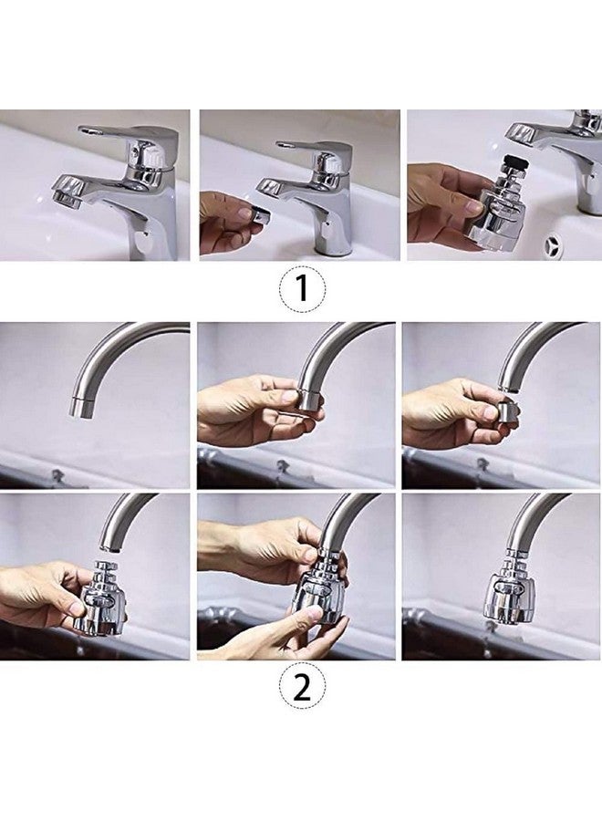 OLWICK® 1 Pcs 360° Swivel Faucet Extender, Adjustable Faucet Aerator Splash-Proof Faucet Splash Head for Bathroom Kitchen Tap Nozzle Filter,Double Mode Water Saving Faucet Extender (Short) - Image 3