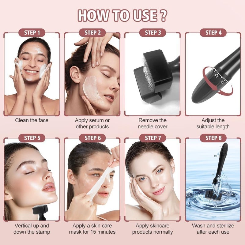 Kueh Original Derma Stamp Beauty Tool - Professional Adjustable Derma Pen for Men and Women - Best Derma Roller Alternative (Black) - Image 2