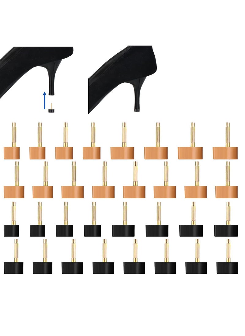 Excefore - 16 Pairs High Heel Replacement Tips Women Shoes Heel Repair Kit Dowels Shoe Heel Repair Pins Non Slip Heel Caps for Women, 8-12.5 mm - Image 1