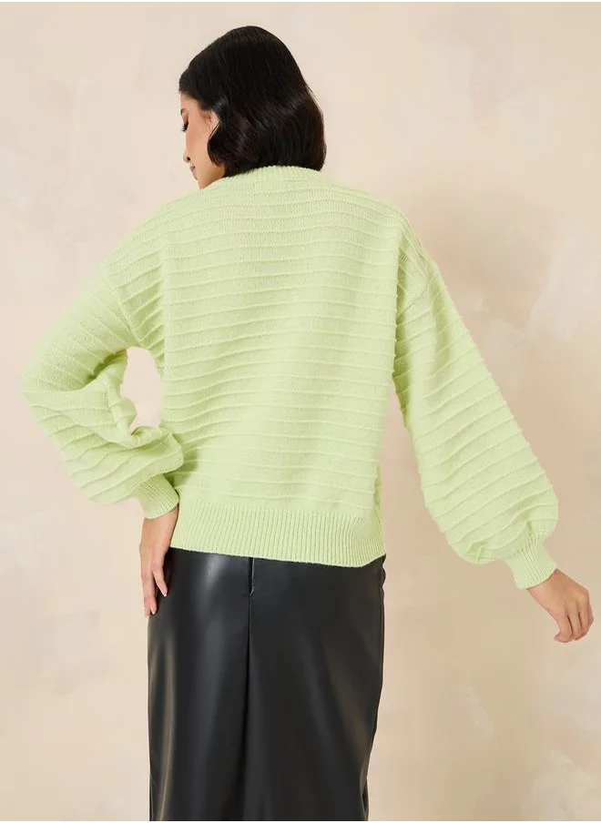 ستايلي Volume Sleeves Textured Sweater
