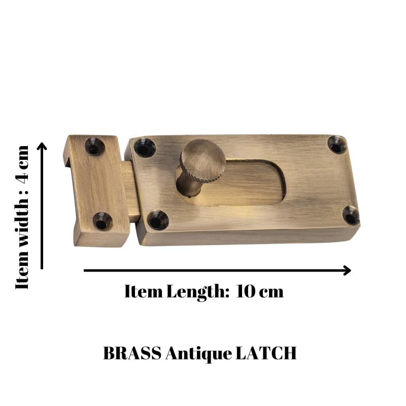Sardar 4 inch Antique Heavy Duty Brass Door Security Latch Lock| Tower Bolt| Baby Latch| for Home/Bathroom/Kitchen/Office DL-02 (1) - Image 2