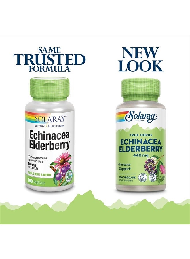 SOLARAY Echinacea and Elderberry Capsules, 440 mg | 100 Count - Image 2