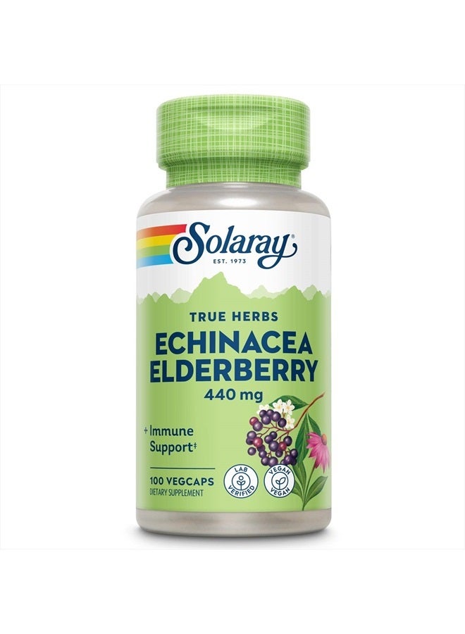 SOLARAY Echinacea and Elderberry Capsules, 440 mg | 100 Count - Image 1