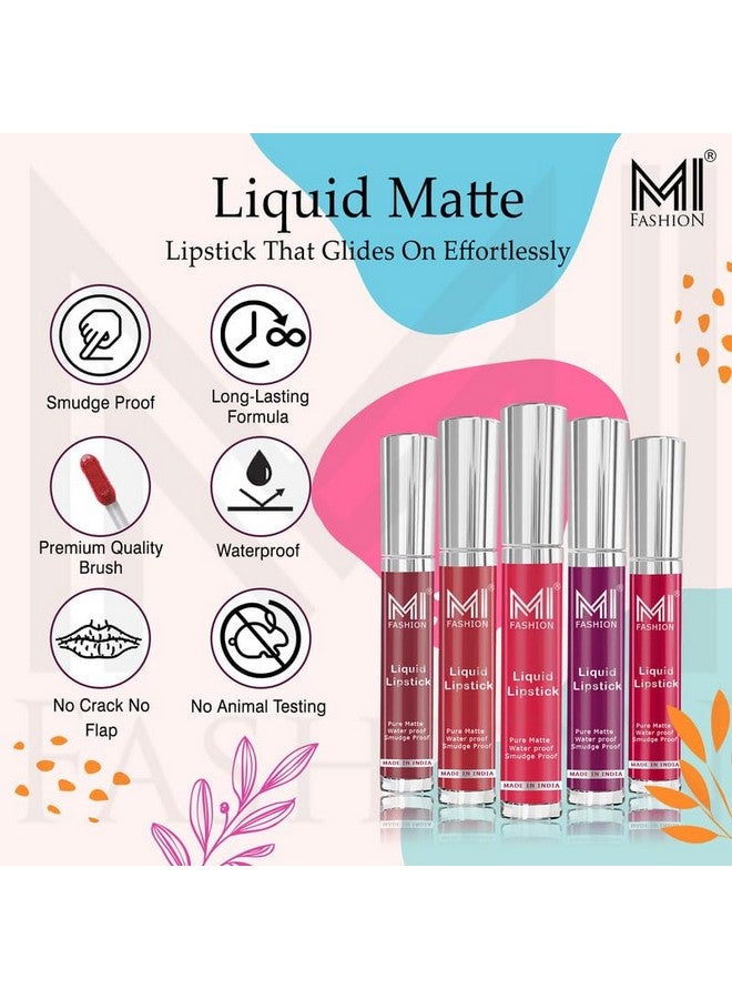 MI FASHION Pure Matte Liquid Lipstick (Dark Brown, Coffee) Waterproof, Embrace Timeless Beauty With 12hr Super Stay Classics 3.5ml (Combo Pack 2) - Image 4