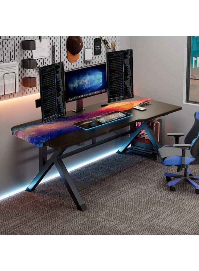 تابيت مكتب كمبيوتر، مكتب ألعاب قائم، مكتب منزلي كبير جدًا، طاولة كتابة حديثة للمكتب المنزلي (طاولة ألعاب سوداء 120*60*75 سم) - Image 5