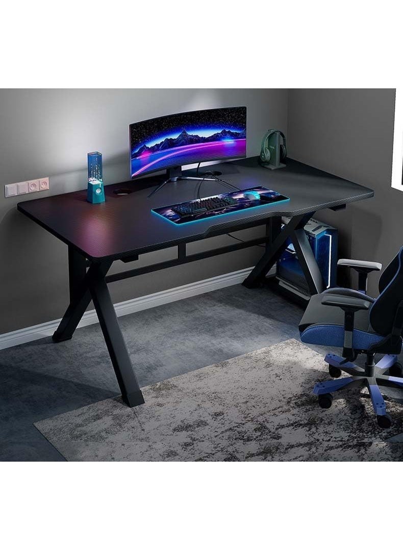 تابيت مكتب كمبيوتر، مكتب ألعاب قائم، مكتب منزلي كبير جدًا، طاولة كتابة حديثة للمكتب المنزلي (طاولة ألعاب سوداء 120*60*75 سم) - Image 1