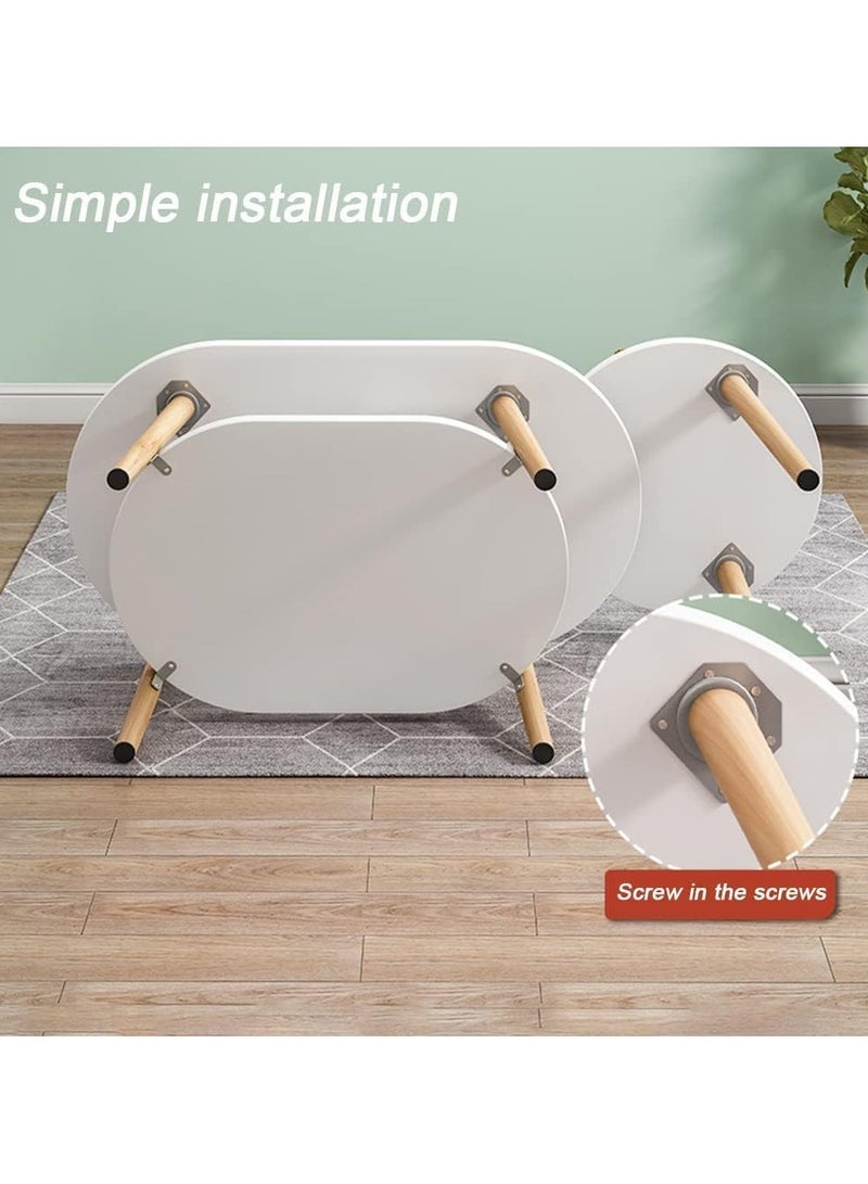 DubaiGallery Side table simple and modern corner sofa aesthetic standing table oval coffee table tea table wood floor design home furniture - Image 4