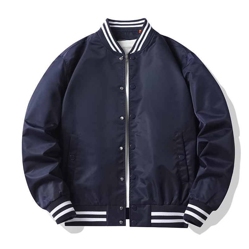 Men'S Baseball Jacket With Color Inserts, American-Style Pilot Jacket For , Couple'S Jacket, Trendy Workwear Jacket On Instagram - Image 1