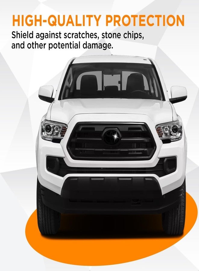 Kuvrü KUVR Pre-Cut Front Emblem Tint Compatible with Toyota Tacoma Limited, TRD Off-Road, TRD Sport 2016-2021| Precision Cut Stretchable PPF Vinyl Overlay Cover Wrap Dark Smoke (Pack of 2) - Image 2