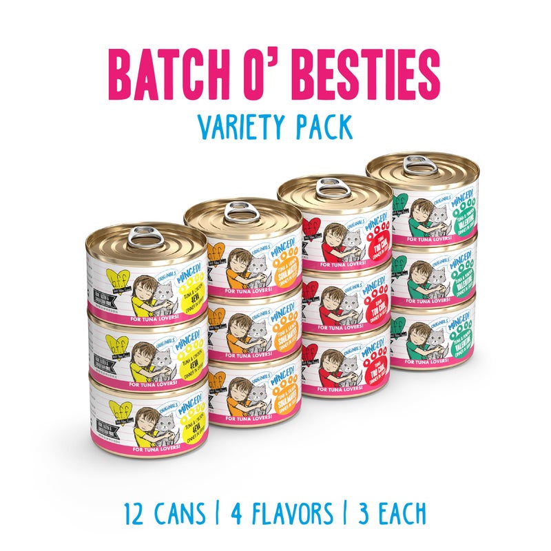 Weruva BFF Minced Natural Wet Cat Food, Batch O Besties Variety Pack, 3oz Can, Pack of 12 - Image 2