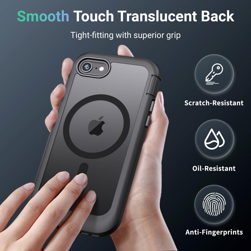 jaroco for iPhone SE Case 2022/2020/3rd/2rd,iPhone 8/7 Case, [Compatible with MagSafe][Military Grade Drop Protection][Heavy Duty Protection][Non-Slip] 2-Layer Durable Bumper Phone Case 4.7''-Black - Image 5