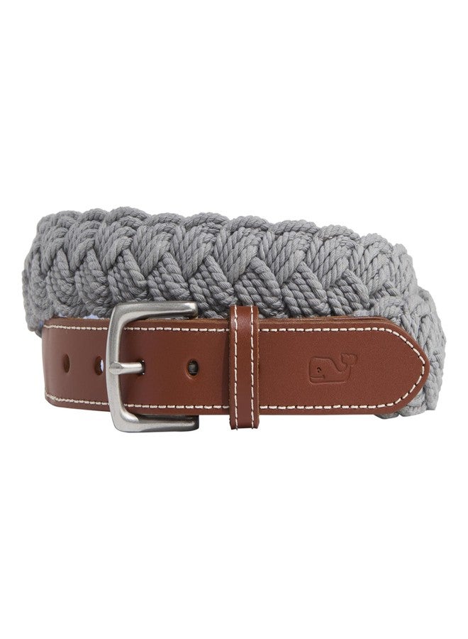 vineyard vines Braided Rope Club Belt, Ultimate Gray, 36 - Image 1