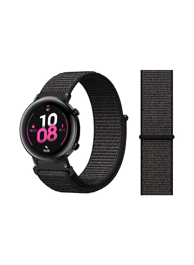 Alyashmac Nylon Loop Replacement Band For Huawei Watch GT 2 Black