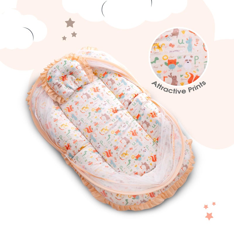 mee mee Mee Mee Cushioned Baby Mattress Set with Mosquito Net and Pillow - Jungle Animal - Image 4