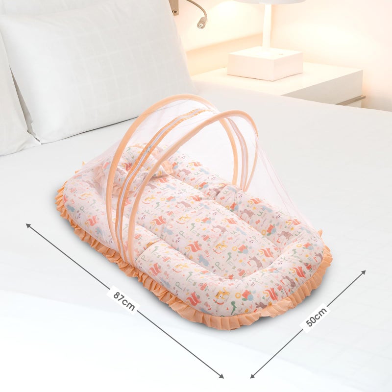 mee mee Mee Mee Cushioned Baby Mattress Set with Mosquito Net and Pillow - Jungle Animal - Image 5
