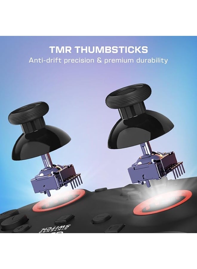 Turtle Beach Rematch Wireless Gaming Controller - Officially Licensed for Nintendo Switch 2, Nintendo Switch/Switch Lite/OLED - TMR Thumbsticks, Rechargeable Battery, Audio Controls – Black/Red - Image 5